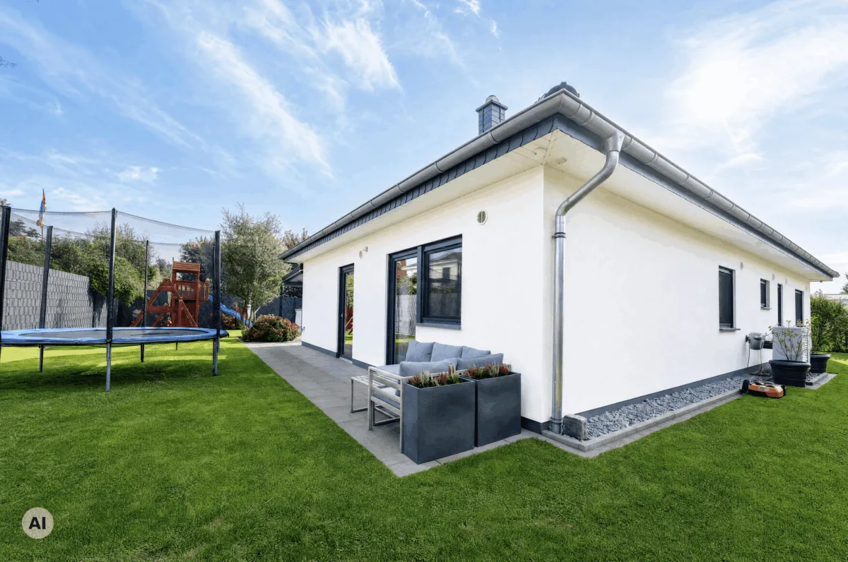 Hausansicht Garten