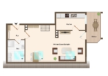 Grundriss 1 - Zwei-Zimmer Wohnung in der vorderen Wüste