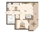 Grundriss - Freundliche 2-Zimmerwohnung mit geräumigem Balkon in Voxtrup
