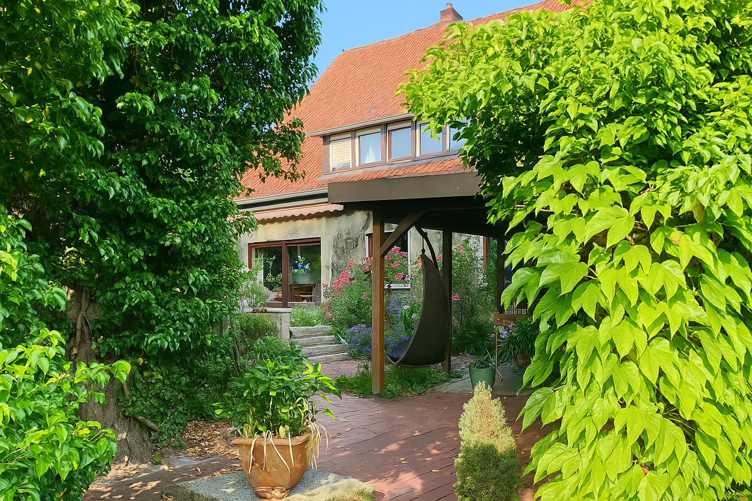 Hausansicht Garten